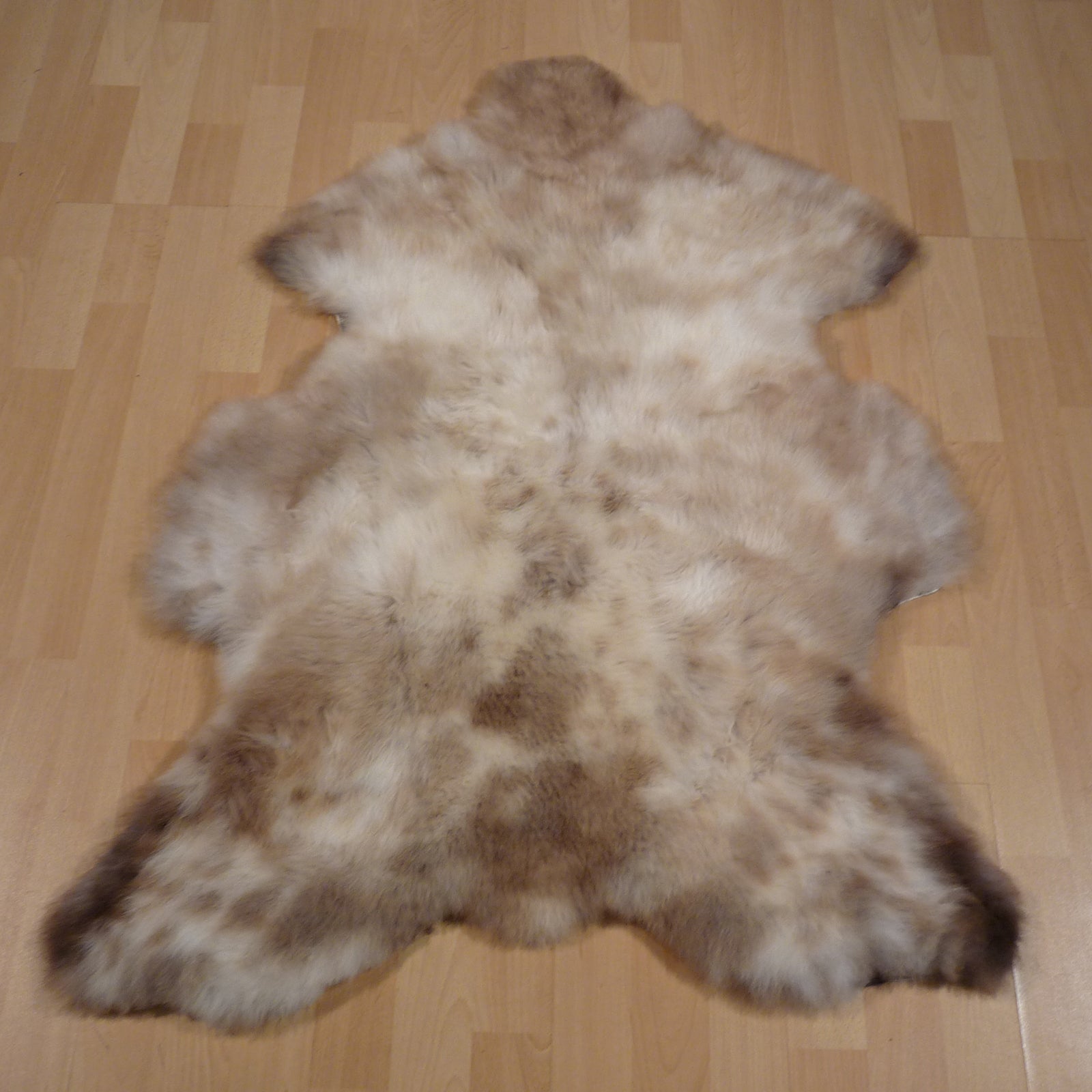 Exklusives Unikat Lammfell braun - beige 110x80cm #15026