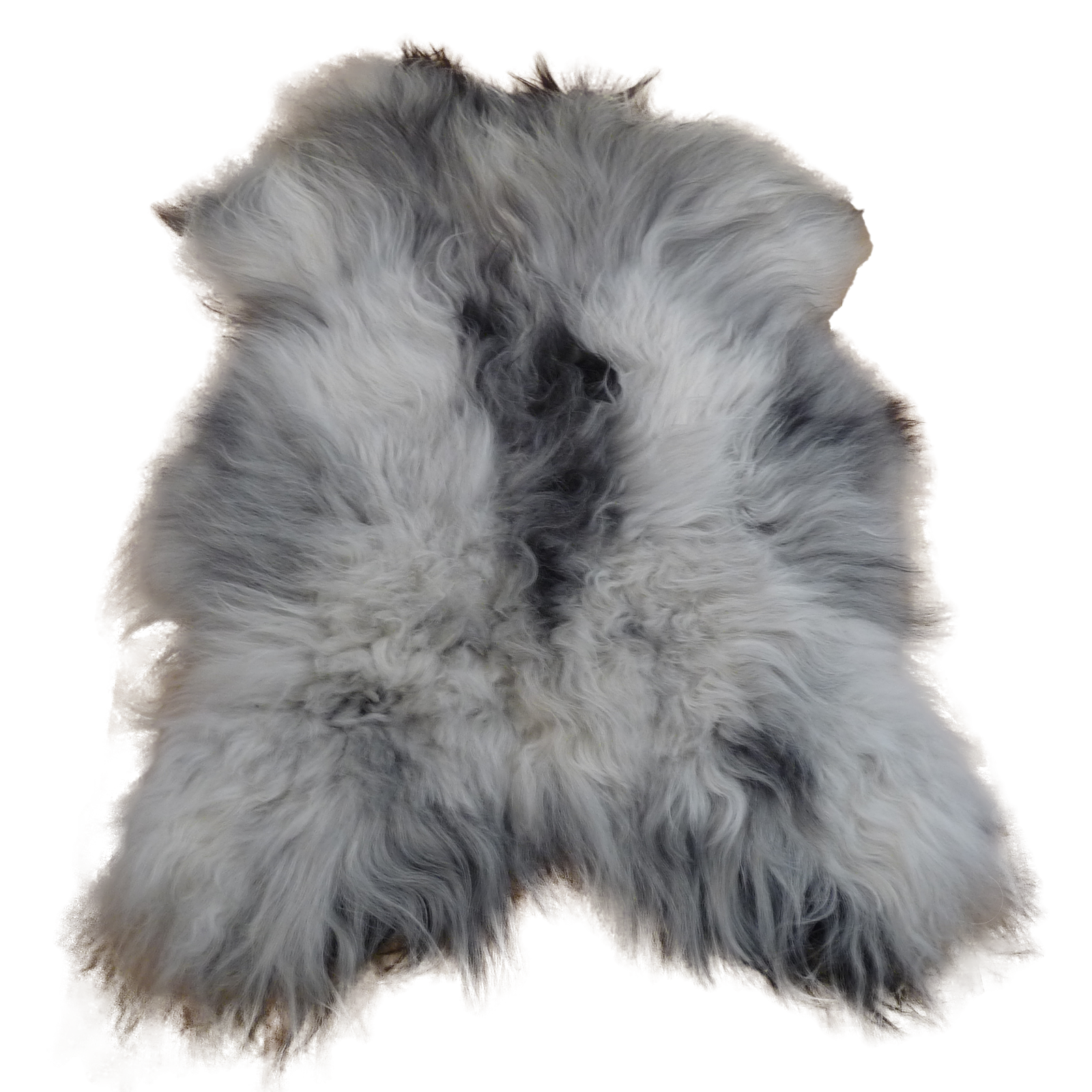 Exklusives Unikat Islandschaffell weiß - grau 140x100cm #15767