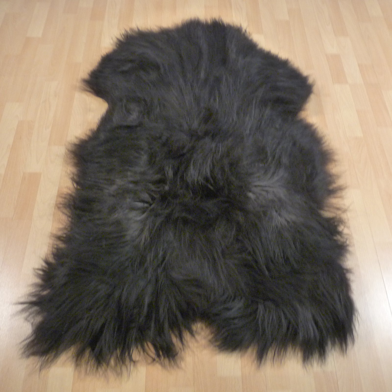 Exklusives Unikat Islandschaffell grau - schwarz 140x90cm #15772