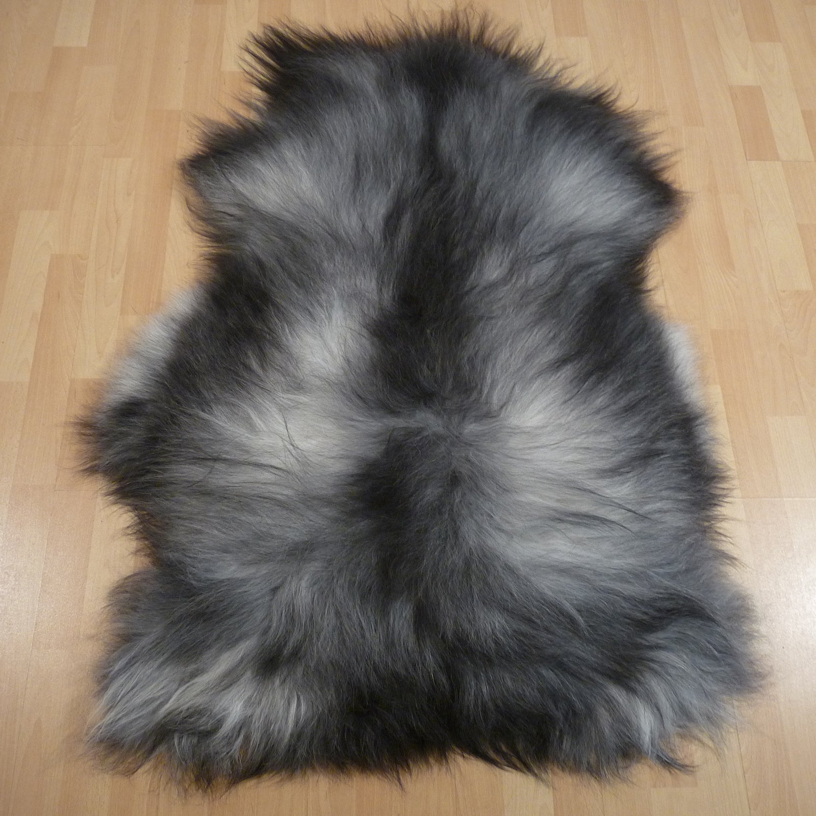 Exklusives Unikat Islandschaffell weiß - grau - schwarz 130x95cm #15805