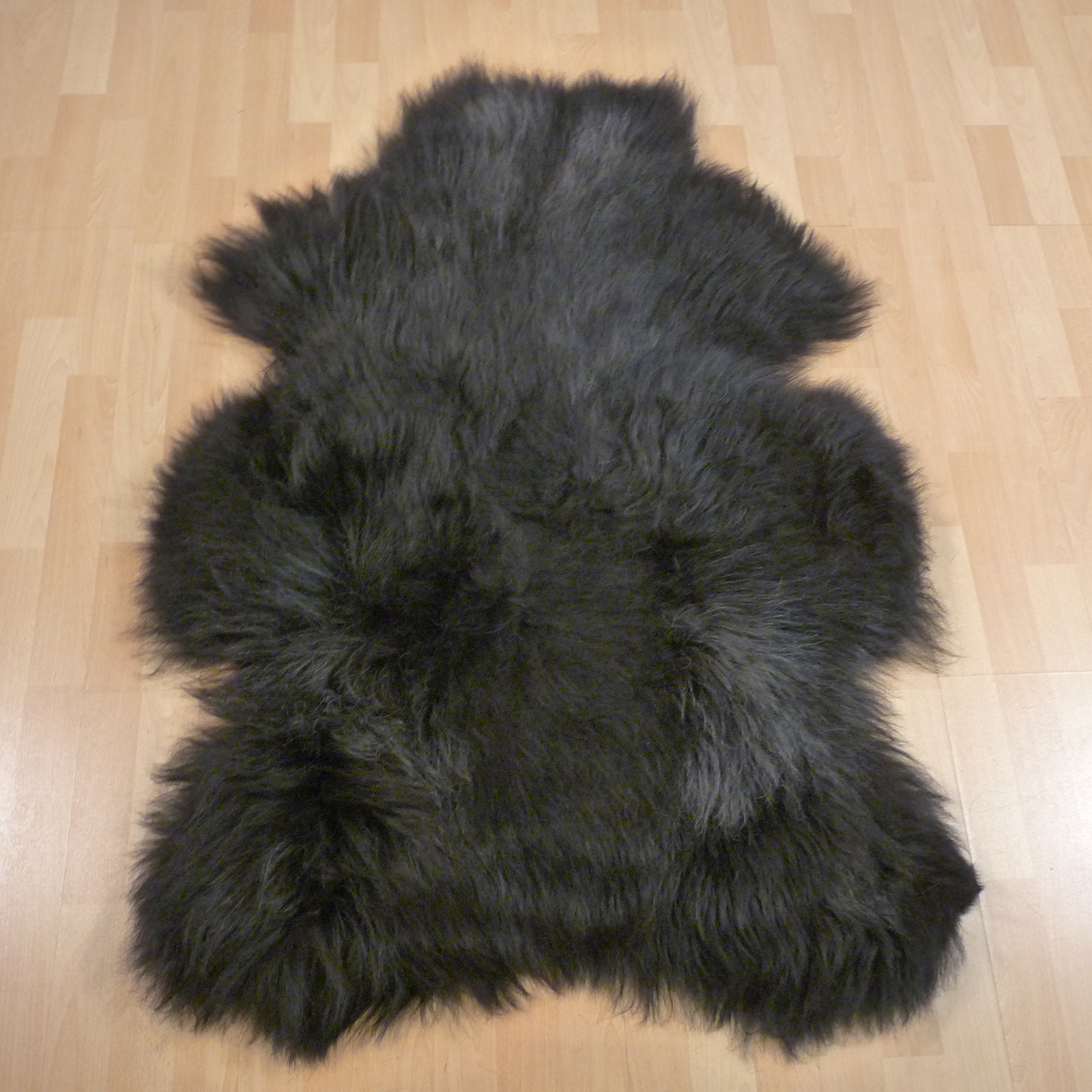 Exklusives Unikat Islandschaffell schwarz - braun 125x95cm #15813