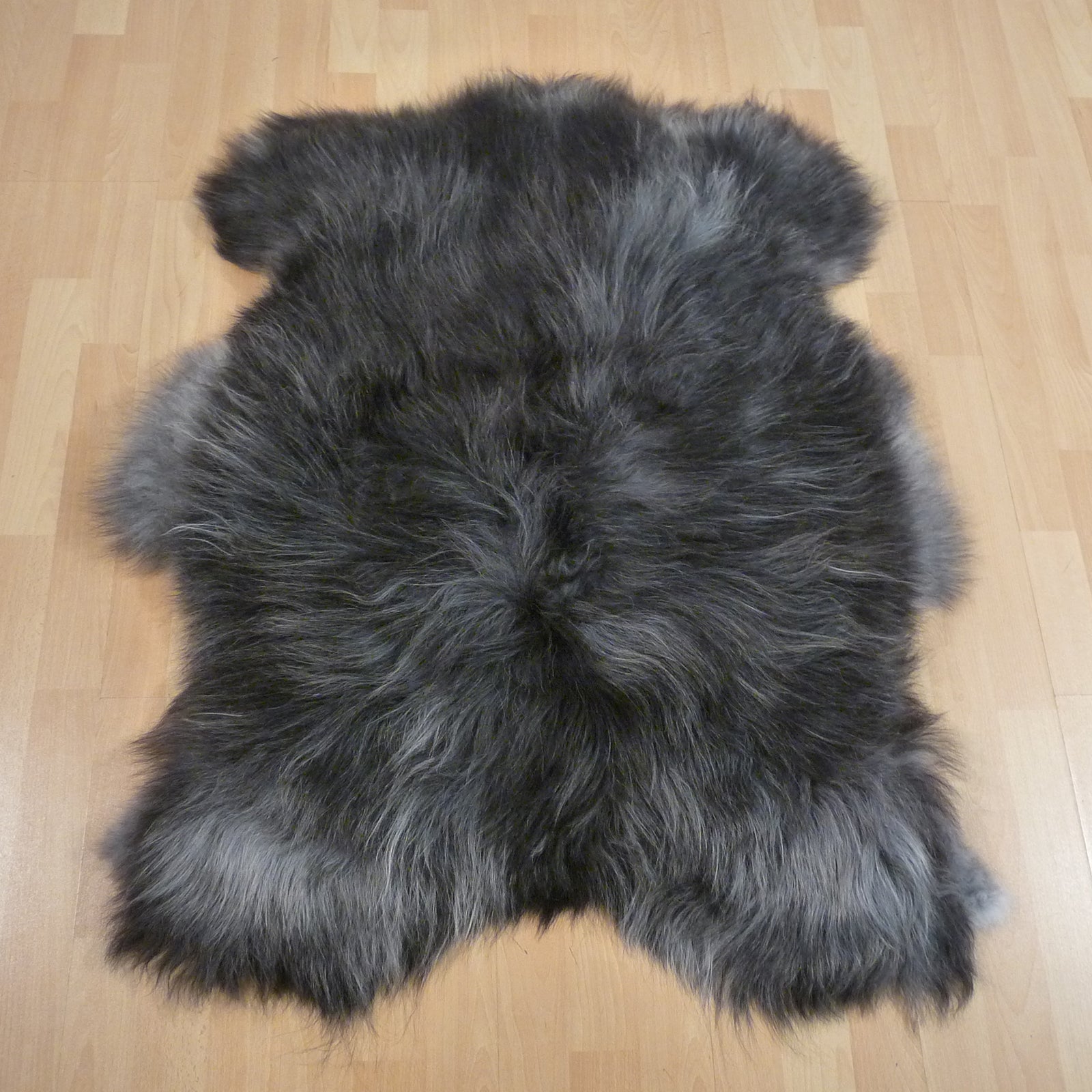 Exklusives Unikat Islandschaffell schwarz - weiß 110x90cm #15820