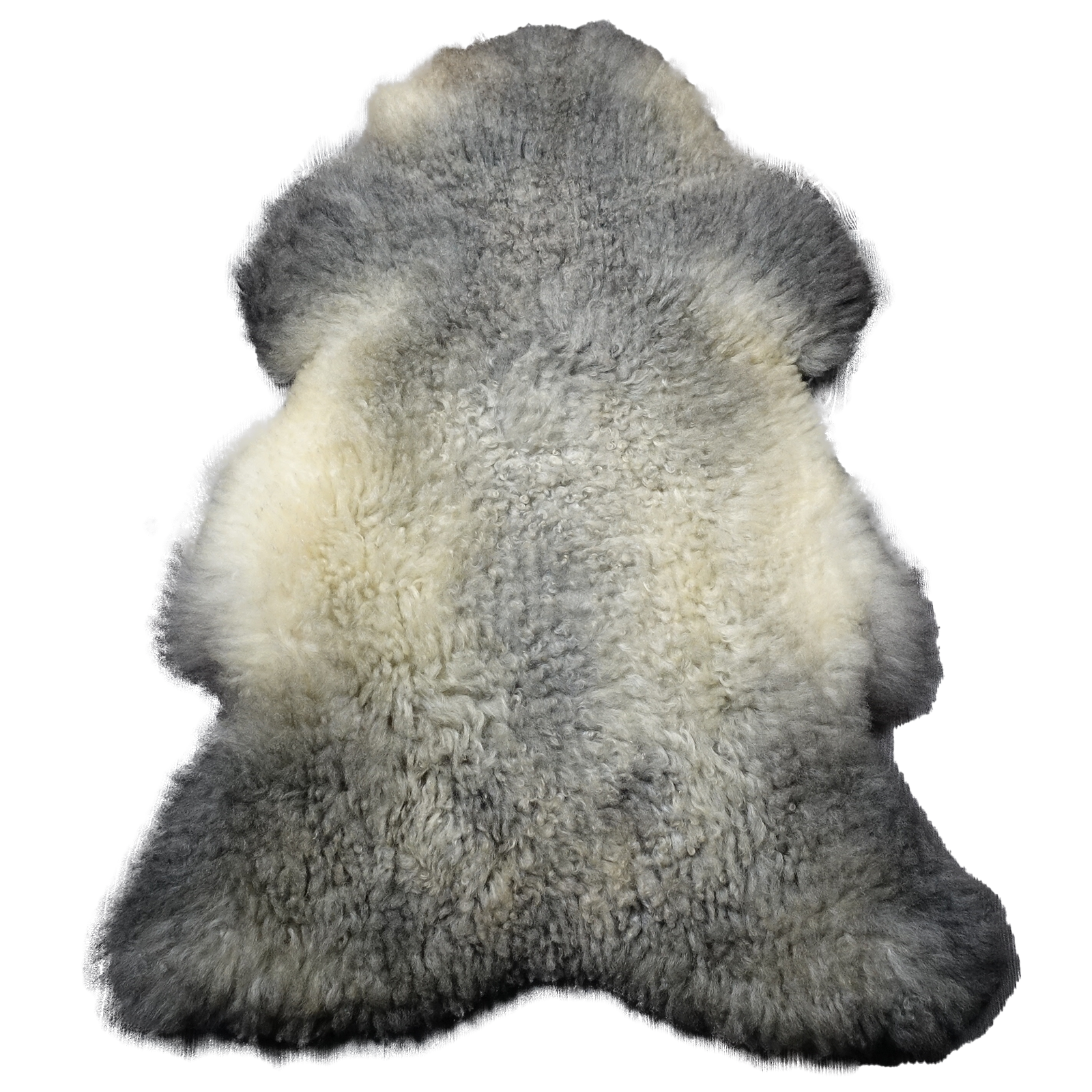 Exklusives Unikat Lammfell grau - weiß 110x80cm #15891