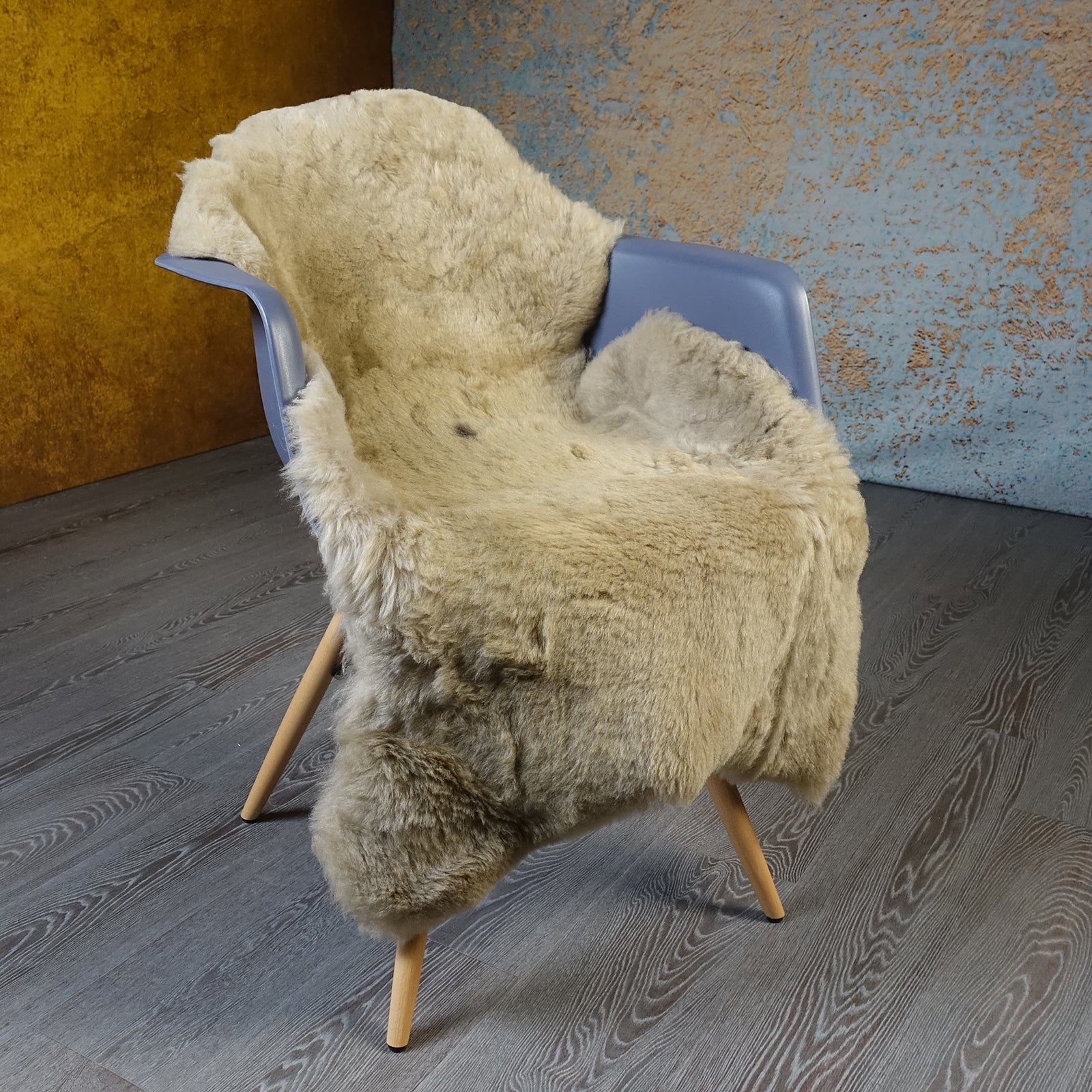 Exklusives Unikat Lammfell sand - braun 110x70cm #15903